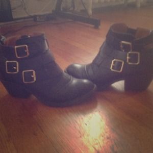 Black booties - size 8