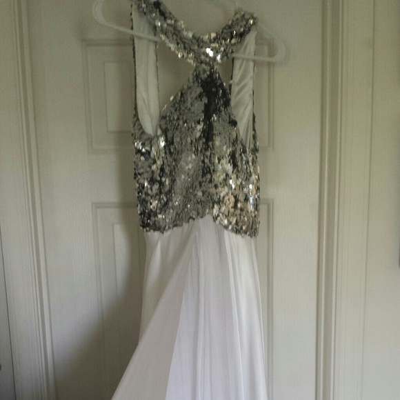 Sparkling Silver & White Cocktail/Gown