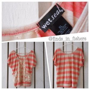 Orange Striped Top
