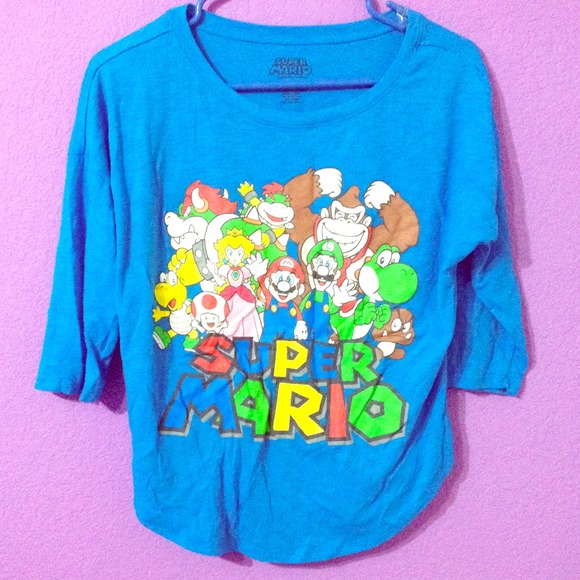 SUPER MARIO BRO HALF LONG SLEEVE TOP