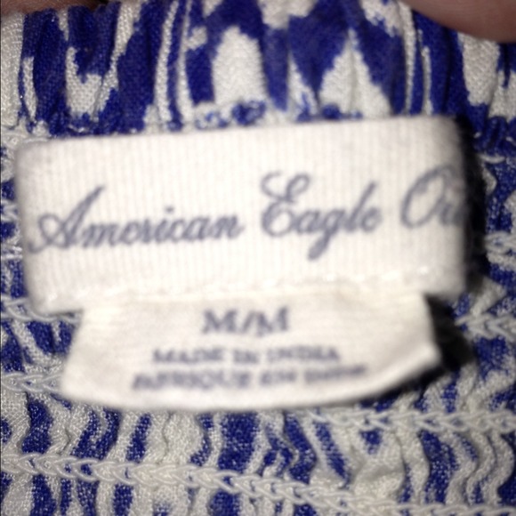 Blue and white ikat cotton romper - Picture 2 of 3