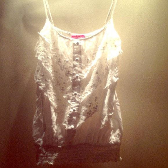 White Ruffle Tank