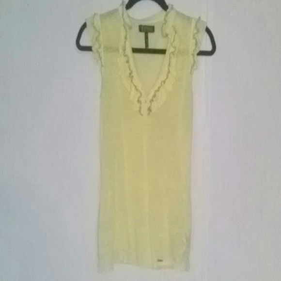 Yellow, burn out T shirt.