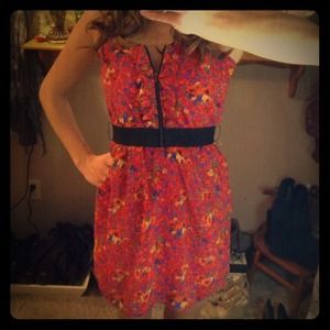 Bright floral spaghetti strap dress