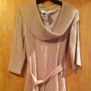 Wool cowl neck sweater dress