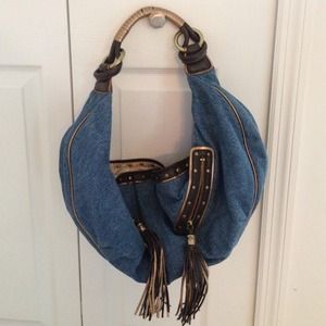 Franco Sarto Denim and Tassel Purse