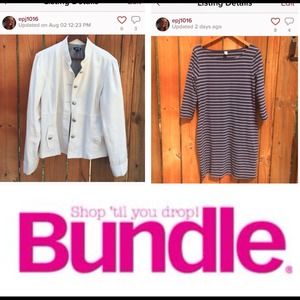 Cream jacket and old navy dress bundle