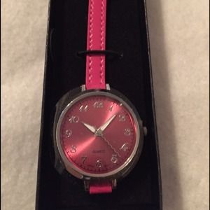 Slim Patent Strap Fuchsia Watch NIB