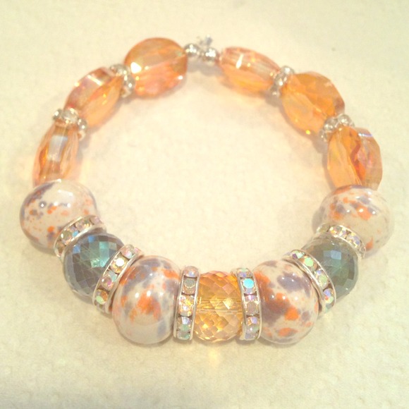 Multicoloured silver, gold,HOMEMADE bracelet