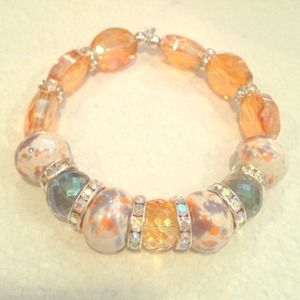 Multicoloured silver, gold,HOMEMADE bracelet