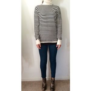 Black & Beige striped Gap sweater.