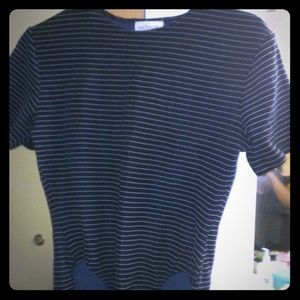 Vintage Blue and white striped bodysuit