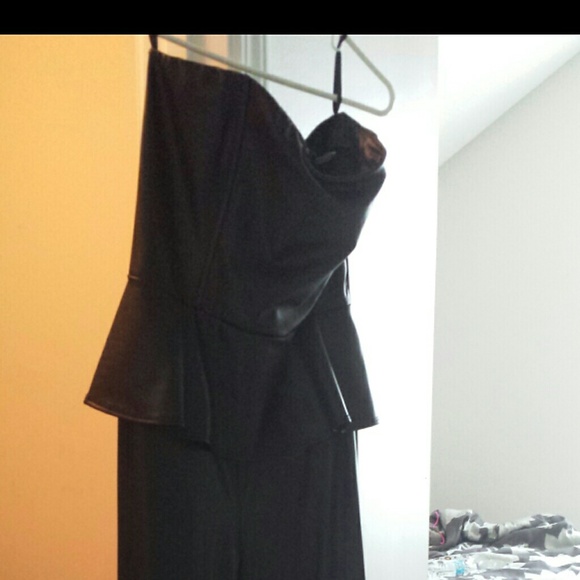 🔥🔥🔥Black Faux Leather peplum jumper🔥🔥