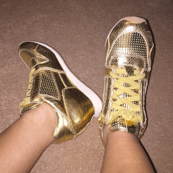 NYLA Gold Sneakers