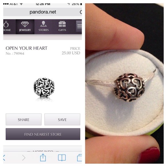 Like NEW Pandora Open Heart Charm❤️