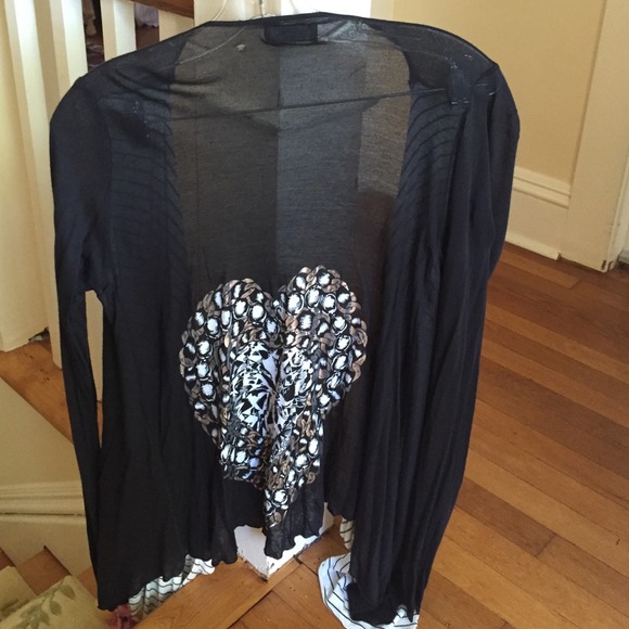 Sold! Lauren Moshi Cotton Scarf Graphic Cardigan