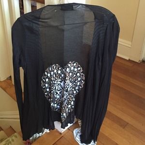 Sold! Lauren Moshi Cotton Scarf Graphic Cardigan