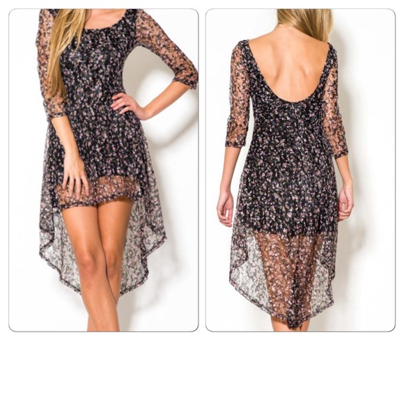 🎉🎉🎉HP🎉🎉Beautiful floral lace high low dress - Picture 2 of 2