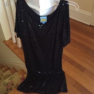 SOLD! C&C California Shimmer Dot Dress
