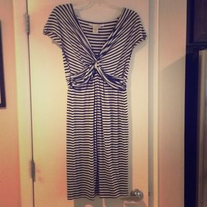 Max studio women's casual navy/white striped dress