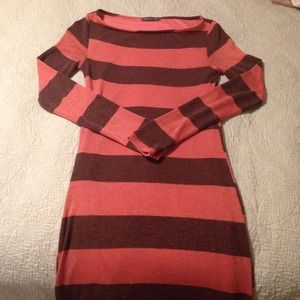 Striped long sleeved dress