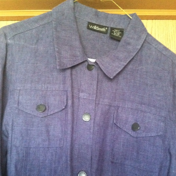 Willi Smith Linen Jacket, Size L - Picture 2 of 3