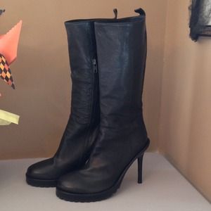 Ann Demeulemeester Black Leather Boots