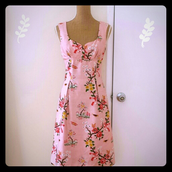 Marylou Dresses & Skirts - SALE!  100% Silk Pink Asian Print Dress Beautiful!