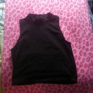 Forever21 turtleneck crop top BLACK