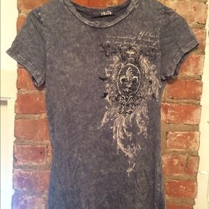 Grey jeweled tee