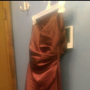 Strapless dark brown dress