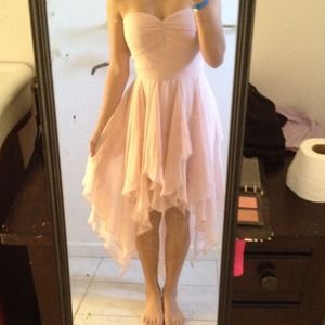 Pink formal dress .