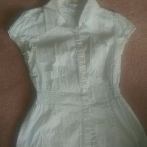 White shirt with black poka dots