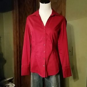 Express red button down shirt