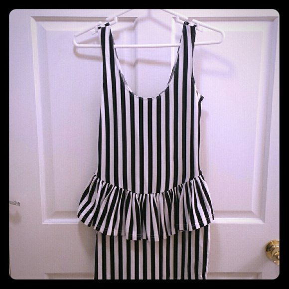Striped Peplum Dress