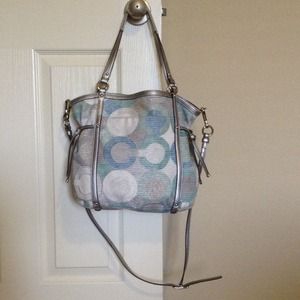 Blues & Silver Signature Coach Handbag