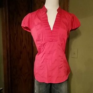 Pink short sleeve button down shirt