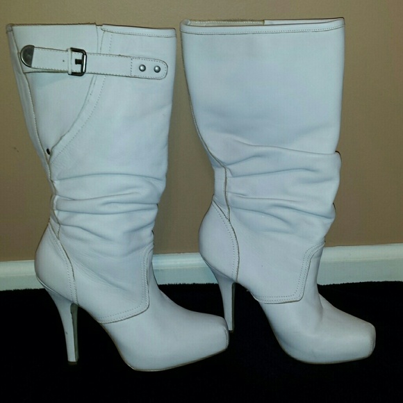 White Slouch Boots