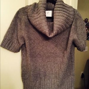 Shirtsleeve grey cowl neck sweater