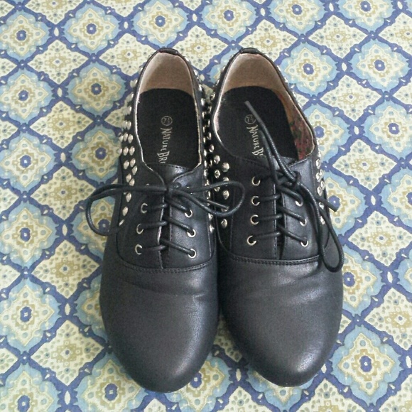 Studded faux leather shoes
