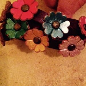 Purple leather bracelet