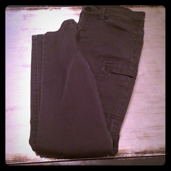 Express Gray Skinny Ankle Cargo Pant
