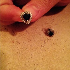 Navy blue w crystal earrings