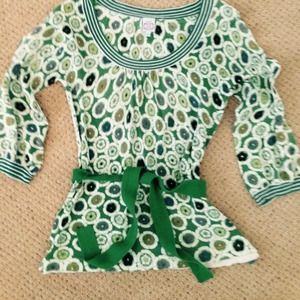 Belted print sweater, excellent condition.