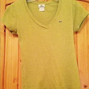 Green Lacoste shirt
