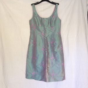 B. Moss Iridescent Silk Dress Size 8