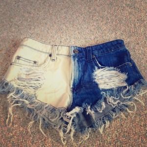 LF high waisted denim shorts