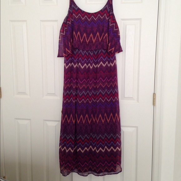 Purple chevron maxi dress