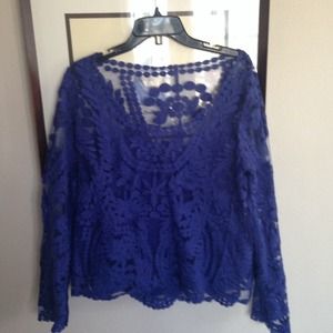 Pretty Blue Lacey Top