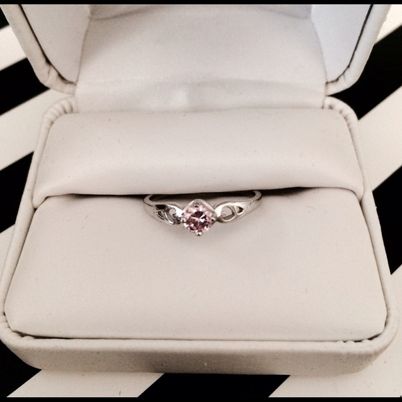 Pink sterling silver ring